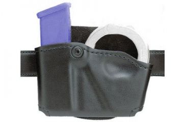 Image of Safariland 573 Concealment Magazine Holder, Paddle, Single w/Cuff Pouch - STX Tactical Black, Ambidextrous 573-76-132