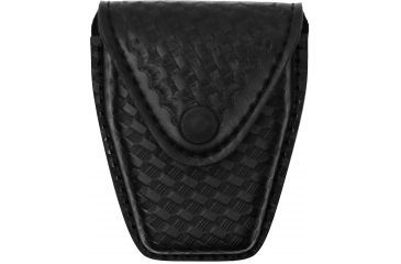 Image of Safariland 190H Handcuff Pouch, Top Flap for Standard Hinged Handcuffs - STX Basket Black, Black Fastener 