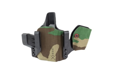 Image of Safariland INCOG-X, Joint Collaboration with Haley Strategic, Inside the Waistband Holster, Fits Glock 17/19 with Light, Integrated Magazine Caddy, Microfiber Suede Wrapped Boltaron Construction, Woodland Camo, Right Hand, 1341342