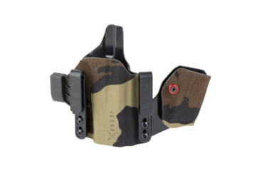 Image of Safariland INCOG-X, Joint Collaboration with Haley Strategic, Inside the Waistband Holster, Fits Glock 43X/48, Integrated Magazine Caddy, Microfiber Suede Wrapped Boltaron Construction, Woodland Camo, Right Hand, 1341411