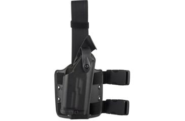 Image of Safariland Model 6004 SLS Drop-Leg Holster, Glock 17/22/31 w/ITI M3 Light, Right Hand, Plain Black, 6004-832-121