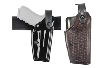 Image of Safariland Model 6280 SLS Mid-Ride Level-II Duty Glock Holster, Right Hand, Black, Cordovan
