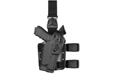 Image of Safariland Model 6305RDS ALS/SLS Drop Leg Holster, Sig Sauer P320 9mm/.40 Full Size w/ITI M3/Streamlight TLR1/SF X300/X300U, Right Hand, Cordura, Double Strap, Quick Release, Black, 6305RDS-4502-781