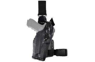 Image of Safariland Model 6305rds Als/sls Tactical Holster W/ Quick-release Leg Strap For Glock 19 Mos W/ Light, Black - 1204186