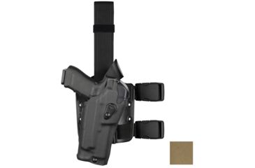 Image of Safariland Model 6384RDS-SP10 ALS OMV Drop Leg Holster, S&amp;W M&amp;P 9mm/.40 &amp; M&amp;P 2.0 .40 only w/Sure Fire X300, Right Hand, Plain, Single Strap, Drop Flex Adapter, Flat Dark Earth, 6384RDS-2192-551-MS25