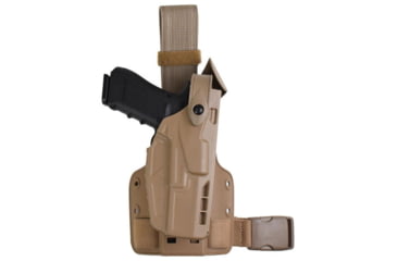 Image of Safariland Model 7304-SP10 7TS ALS/SLS Tactical Holster, Left Hand, STX Plain, Black, 7304-28327-412-SP10