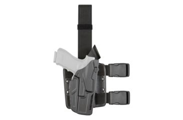 Image of Safariland Model 7384 7TS ALS/OMV Drop-Leg Holster, Glock 17/22/31 w/ITI M3 Light, Right Hand, STX Plain Black, 7384-832-411