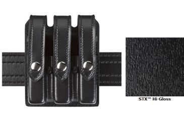 Image of Safariland Model 777 Slim Triple Mag Pouch w/Flap STX Hi-Gloss Fits Glock 17 777-83-49PBL