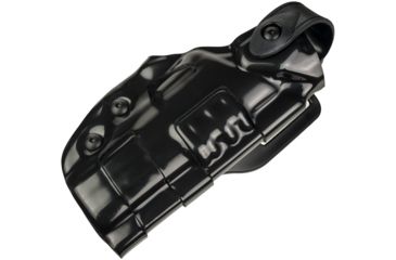 Image of Safariland Raptor Level III, Mid-Ride UBL, Right Hand, STX Hi-Gloss Black Hood Guard Installed 6270-93-491-H