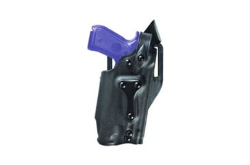 Image of Safariland 6230 SLS Mid-Ride Military Holster, Beretta 92F/M9 Rails or No Rails w/ITI Mount For Most Lights or Laser Combo, Plain Black, Right Hand, 6230-7312-411
