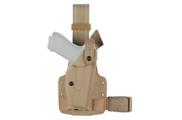Image of Safariland SLS Tactical Holster, Right Hand, STX FDE Brown Leg Shroud Single Strap 6004-93-551-SP10