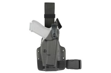 Image of Safariland SLS Tactical Holster, Right Hand, STX Tactical Black Leg Shroud Single Strap 6004-149-121-SP10