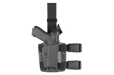 Image of Safariland SLS Tactical Holster, Left Hand, STX Tactical Black Leg Shroud Single Strap 6004-77421-122-SP10