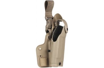 Image of Safariland SLS Tactical Holster w/ Quick Release Leg Harness, Right Hand, STX FDE Brown Leg Shroud Single Strap 6005-3930-551-SP10