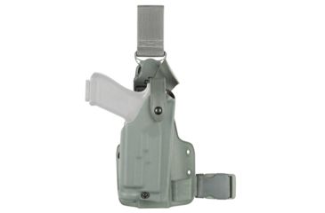 Image of Safariland SLS Tactical Holster w/ Quick Release Leg Harness, Left Hand, STX Foliage Green Leg Shroud Single Strap 6005-14921-542-SP10
