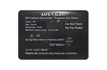 Image of Safe-T-Alert By Mti Industries Mini Dual Lp/Co Alarm - 12V, 25 Series Surface-Mount, Black, 25-741-BL