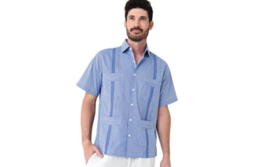 Image of Saint Bernard Short Sleeve Gingham Guayabera Shirt - Mens, sl-gi-gura-shirt