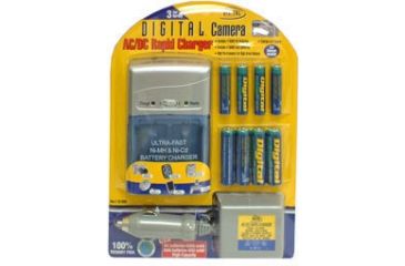 Image of Sakar Rapid w/ 4AA &amp; 4AAA Batteries plus Car cord Rechargeable Battery Charger Kit CH-3988