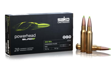 Image of Sako Powerhead Blade .308 Win 162 Grain Lead Free Copper Expanding Brass Cased Rifle Ammo, 20 Rounds, C629656ASA10XBX