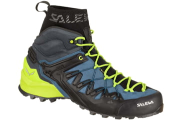 Image of Salewa Wildfire Edge Mid GTX Climbing Shoes - Mens, Poseidon/Cactus, 7, 00-0000061350-8971-7