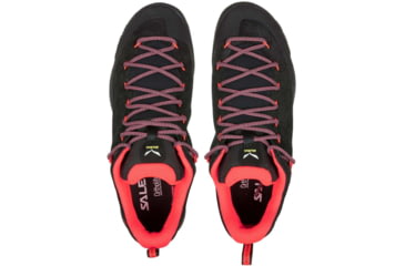 Image of Salewa Wildfire Leather Approach Shoes - Womens, Black/Fluo Coral, 9, 00-0000061396-936-9