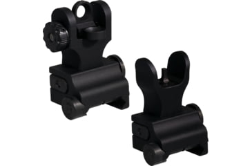 Image of Samson Aluminum Top Mounted Deployable Front and Rear Sight, AR-15, A2 Rail Front, Black, QF-A2-A2 PKG
