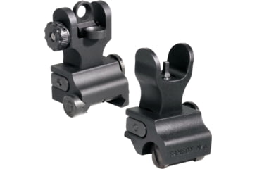 Image of Samson Aluminum Top Mounted Deployable Front and Rear Sight, SIG SG 553, A2 Rail Front, Black, QF-SIG-A2-A2 PKG