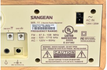 Image of Sangean AM/FM Analog Tuning w/ LED Indicator, Dynamic Bass, Rec Out, Walnut WR-11
