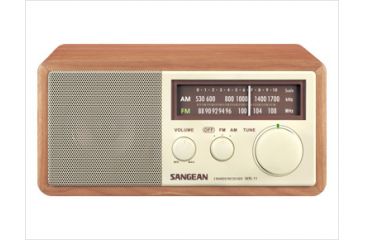 Image of Sangean AM/FM Analog Tuning w/ LED Indicator, Dynamic Bass, Rec Out, Walnut WR-11