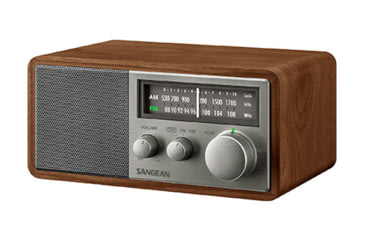 Image of Sangean AM / FM Analog Wooden Cabinet Radio, Walnut-Silver, SG-116