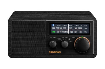 Image of Sangean AM / FM / Aux-in / Bluetooth Wooden Cabinet Radio, Black, SG-118