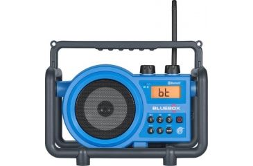 Image of Sangean AM/FM/Bluetooth/Aux-in Ultra Rugged Rechargable Digital Tuning Radio, Blue, Small, BB-100