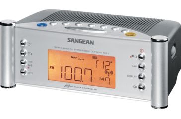 Image of Sangean AM/FM Digital Atomic Clock Radio, Gray/ silver RCR-2