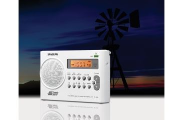Image of Sangean AM/FM Digital Radio w/ NOAA Weather Band, Weather Alert Siren, 19 Presets, White PR-D9W