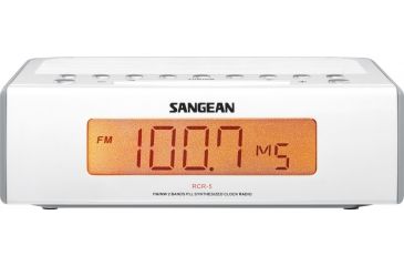 Image of Sangean AM/FM Digital Tuning Clock Radio, White/ gray RCR-5