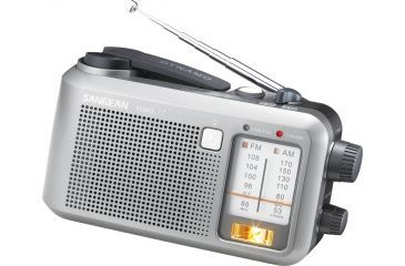 Image of Sangean AM/FM Multi-Powered, Battery/AC/Crank Rechargeable Water-Resistant, Silver MMR-77
