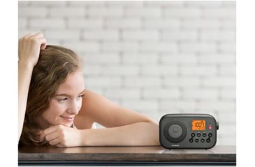 Image of Sangean AM/FM NOAA Weather Alert Digital Tuning Portable Radio, Black, PR-D12