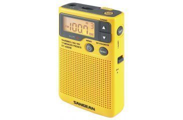 Image of Sangean AM/FM/NOAA Weather Emergency Alert, Speaker, Digital Tuning, Yellow DT-400W