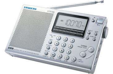 Image of Sangean AM/FM Stereo/SW Digital Tuning, Clock/Alarm, 5 Tuning Methods, Silver ATS-505P