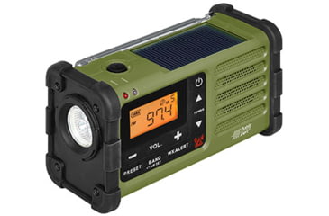 Image of Sangean AM / FM / Weather / Handcrank / Solar / Emergency Alert Radio, Green-Black, SG-112