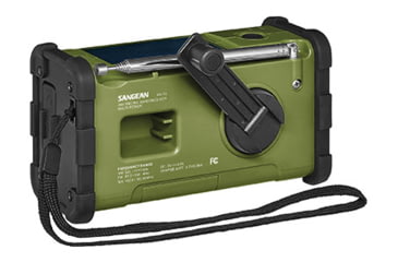 Image of Sangean AM / FM / Weather / Handcrank / Solar / Emergency Alert Radio, Green-Black, SG-112