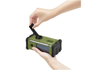 Image of Sangean AM / FM / Weather / Handcrank / Solar / Emergency Alert Radio, Green-Black, SG-112