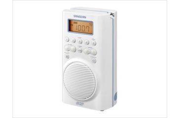 Image of Sangean AM/FM/WX Waterproof Shower Radio Vertical Compact Design, White, Small, H-205