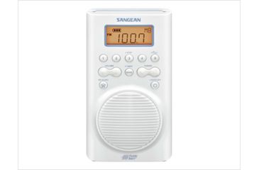 Image of Sangean AM/FM/WX Waterproof Shower Radio Vertical Compact Design, White, Small, H-205