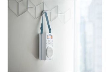 Image of Sangean AM/FM/WX Waterproof Shower Radio Vertical Compact Design, White, Small, H-205
