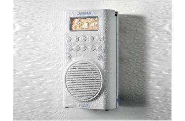 Image of Sangean AM/FM/WX Waterproof Shower Radio Vertical Compact Design, White, Small, H-205