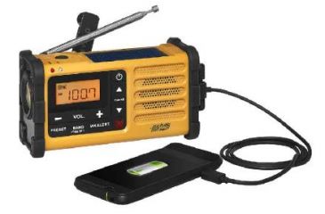 Image of Sangean Digital AM/FM/Weather/Hand crank/USB/Solar Emergency Alert Radio, Yellow MMR-88