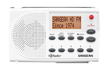 Image of Sangean HD Radio / FM-RBDS / AM Portable Radio, White-Gray, SG-108