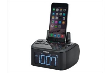 Image of RCR-28 Digital Tuning Clock Radio Compatible with iPhone / iPod with Aux-In, Black