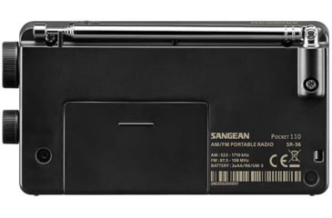 Image of Sangean SR-36 Pocket Radio, Black, 5.25 x 2.75 x 1.30, SR-36